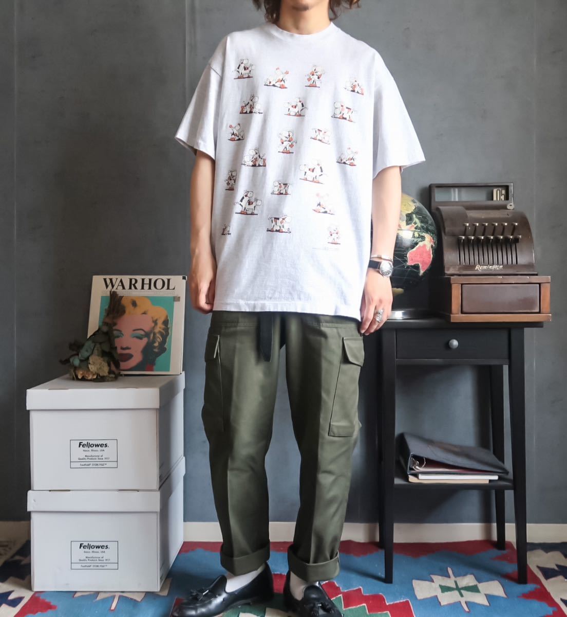 ヴィンテージ 90s USA製 牛 動物プリント 四十八手 エロTシャツ tee
