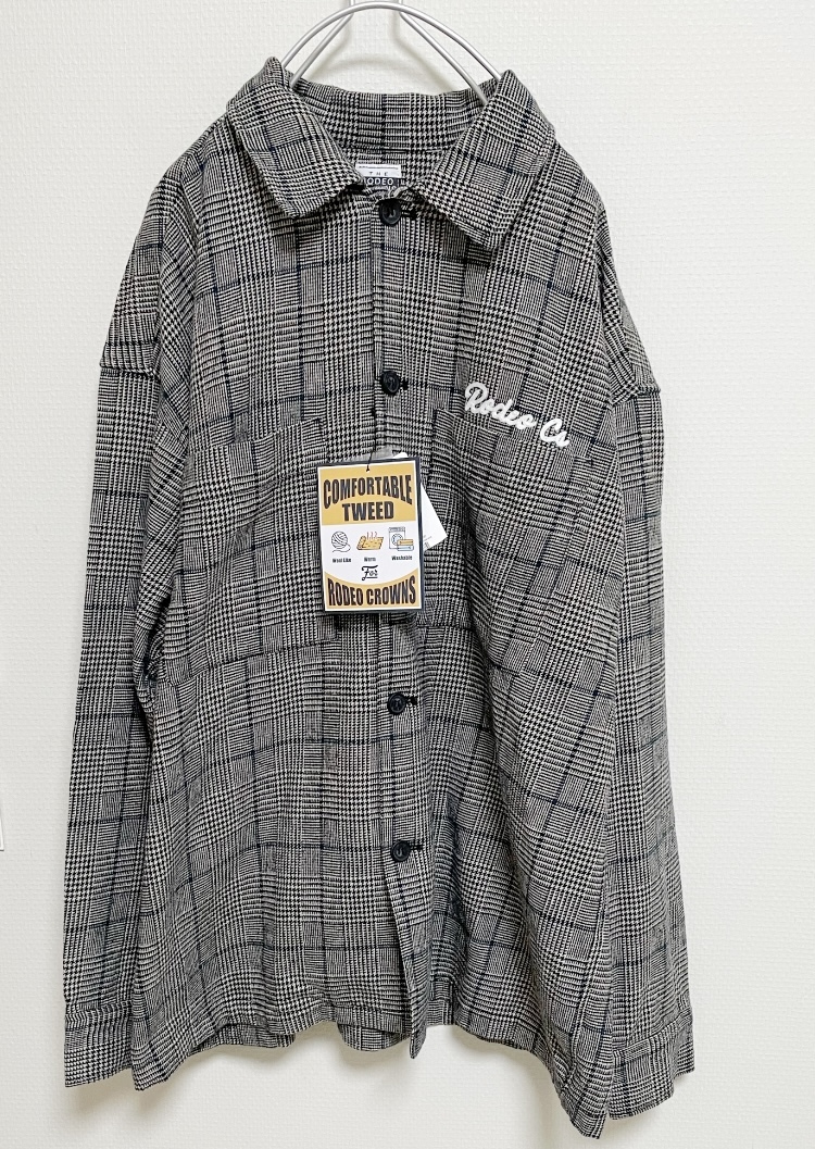 タグ付き 未使用品 RODEO CROWNS ロデオクラウンズ コットン ツイード ジャケット size L_画像1