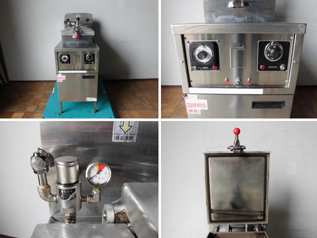 中古厨房 HENNY PENNY 業務用 1槽 プレッシャー 圧力 ガスフライヤー Pressure Fryers PFG-600 都市ガス 100V 50Hz 内蔵オイルろ過システム_画像2