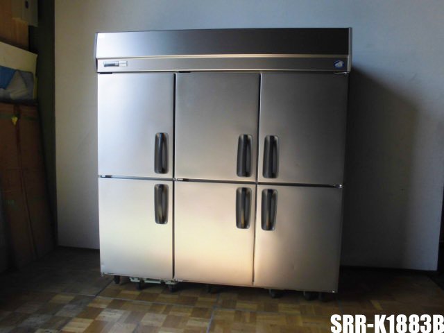 厨房 パナソニック Panasonic 業務用 縦型 6面 冷蔵庫 SRR-K1883B 三相 200V 1659L インバーター エコナビ W1800×D800×H1900 20年製