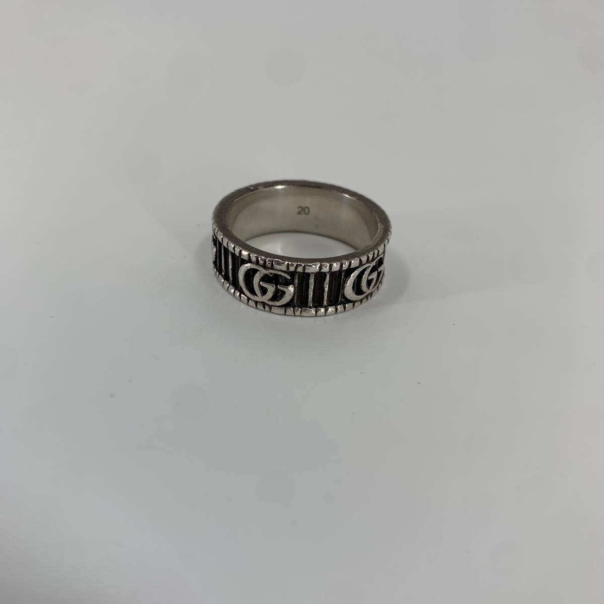 1円【超極美品】グッチGUCCI ダブルGリングAg925シルバー指輪8.8g/18.5