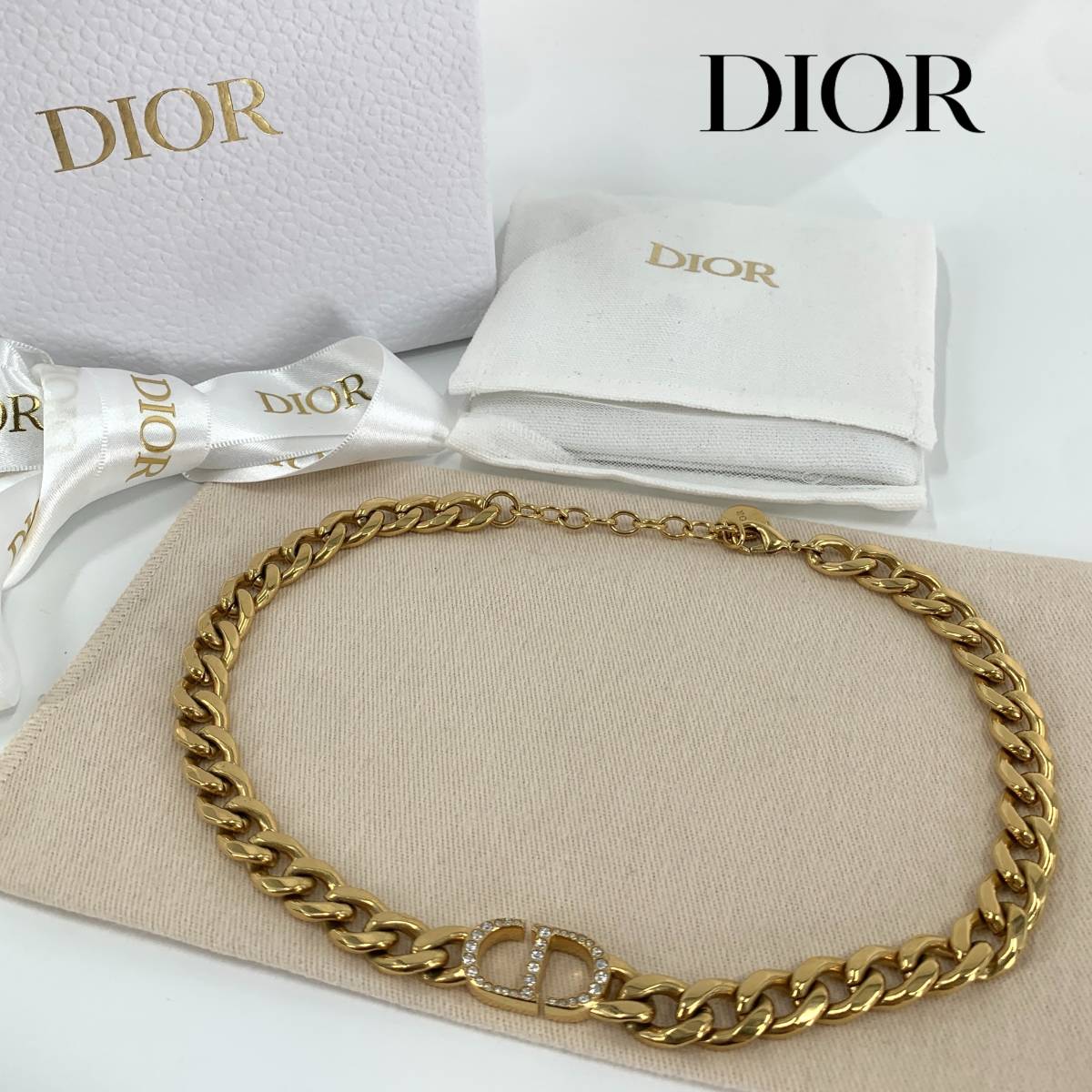 1円超極美品Dior ディオール CD ICON チェーンリンク ネックレス