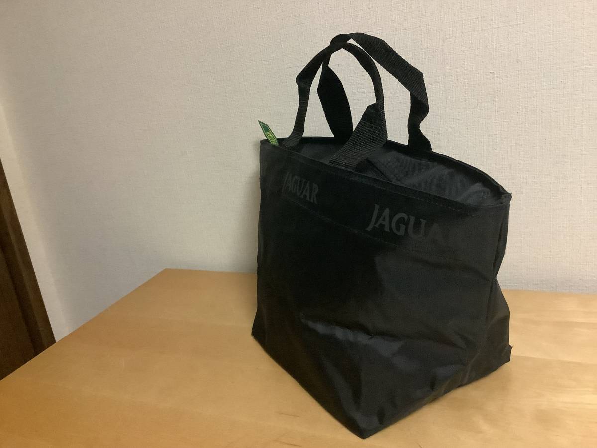 美品　JAGUAR ジャガー　ファスナートートバッグ　ブラック　ナイロン製　カートバッグ　ラウンドバッグ　43cm 送料無料