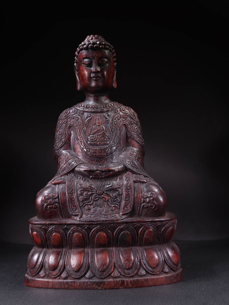 ▽鴻▽仏教古美術 清朝時代 老珍材彫 釈迦牟尼仏像 非常に良い香り