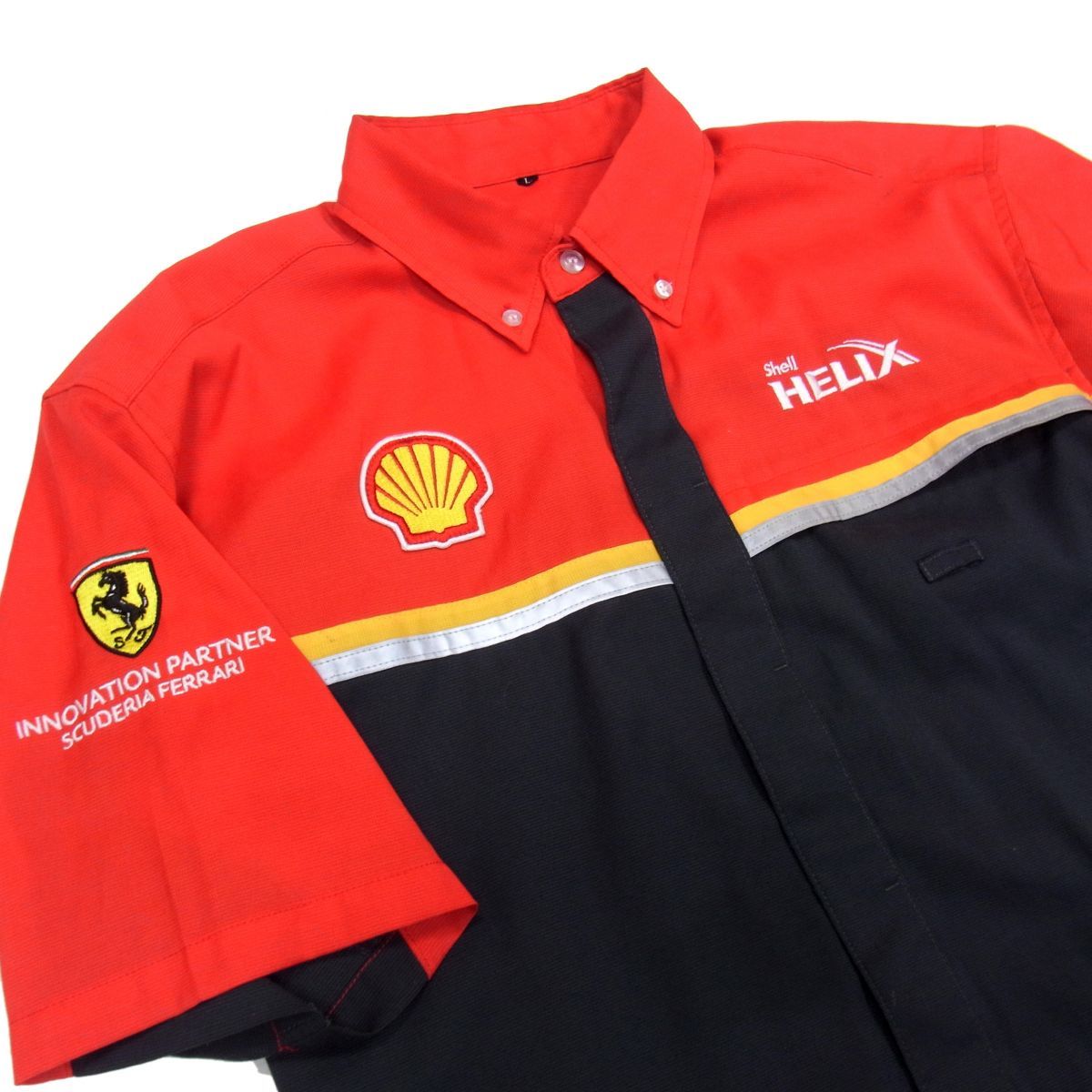 激レア◇FERRARI Shell Helix 半袖 ピットシャツ レッド シェル石油