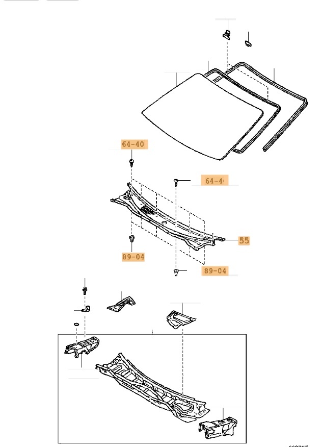 【新品未使用】トヨタ 純正 JZA80 スープラ カウルトップ ベンチレータ ルーバSUB-ASSY スクリューセット_画像2