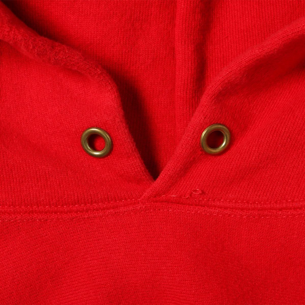 80s USA製 チャンピオン リバースウィーブ スウェットパーカー L 赤 レッド パーカ HOODIE アメリカ製 Champion 古着 トリコタグ 目無し