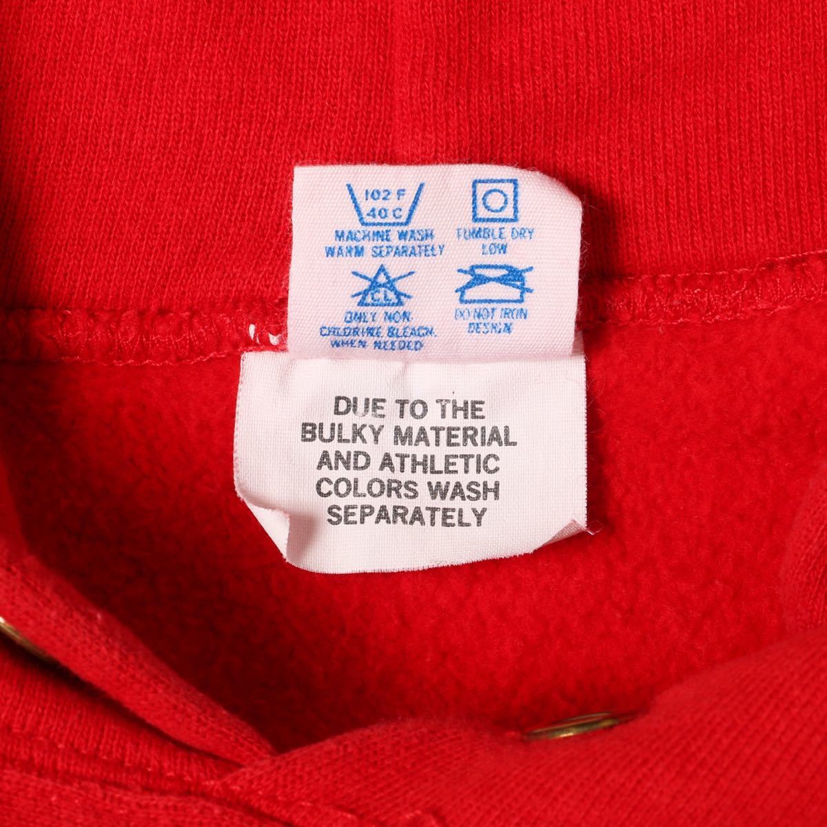 80s USA製 チャンピオン リバースウィーブ スウェットパーカー L 赤 レッド パーカ HOODIE アメリカ製 Champion 古着 トリコタグ 目無し