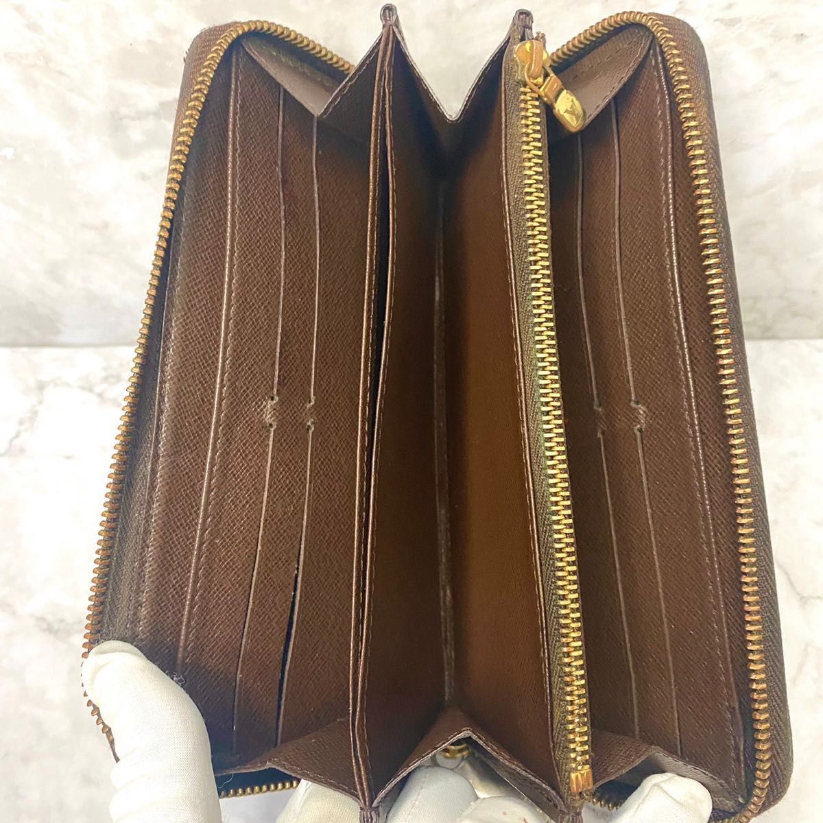 不織布付き】良品 ルイヴィトン ダミエ ジッピーウォレット 長財布