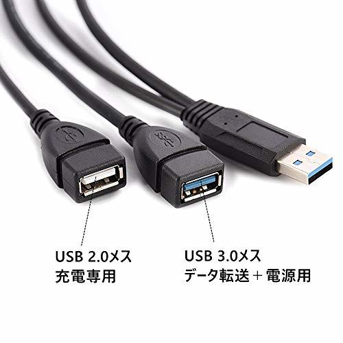 USB3.0 二股ケーブル エスカレートバージョン USB 3.0 Aオスto USB 3.0 メス（充電とデータ転送に使える） & USB 2_画像3
