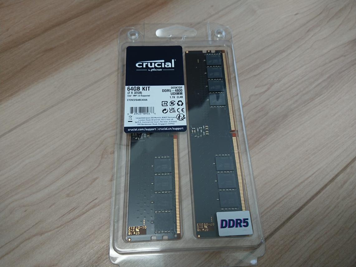 ☆Crucial デスクトップ用メモリー DDR5 64GB(32GB×2枚組) 送料込み！新品☆_画像1