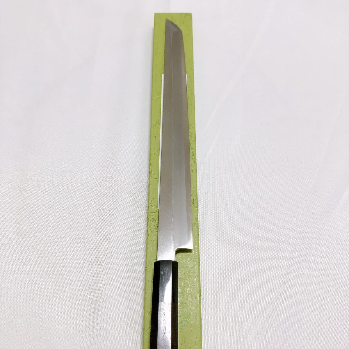 堺打刃物】先丸蛸引き300mm 青一鋼 黒檀八角水牛柄 柳刃包丁 尺