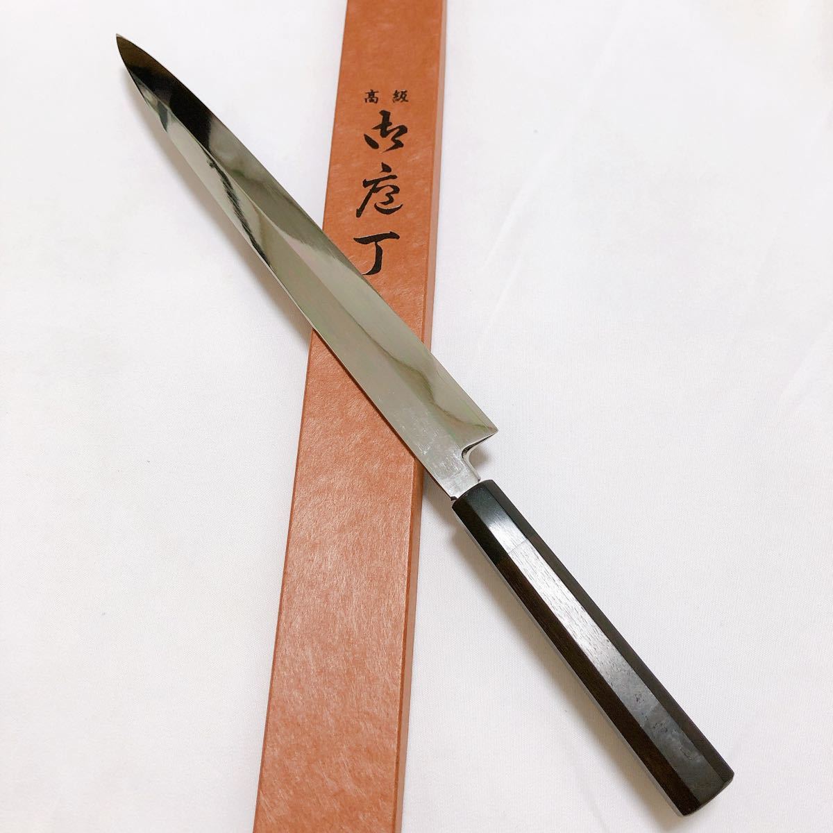 堺打刃物】銀三鋼 柳刃330mm 尺1寸 全鏡面 黒檀八角水牛柄 柳刃包丁