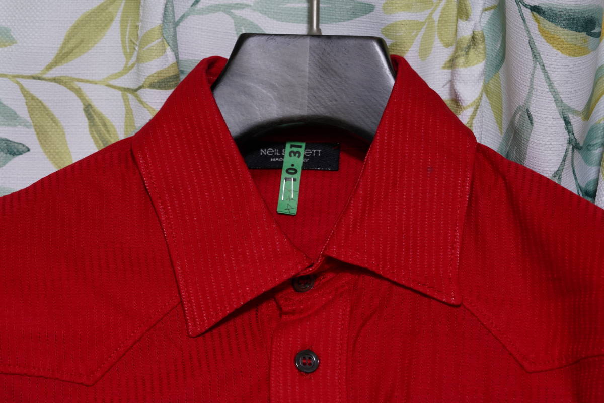 ニールバレット☆Neil Barrett 高級 赤 レッド 半袖シャツ イタリア製_画像2