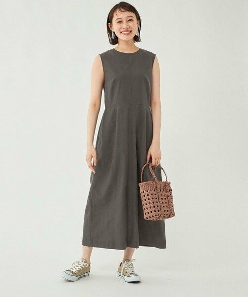 【未使用新品】green label relaxing ノースリーブ ワンピース 新品 グリーンレーベルリラクシング フォルム ノースリーブ