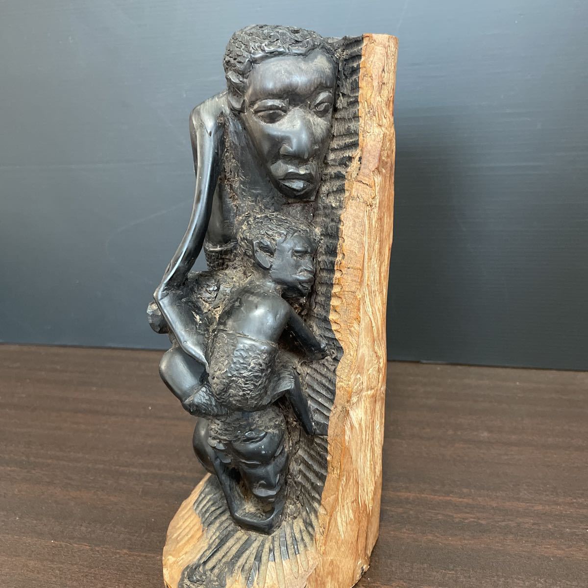 アフリカ タンザニア マコンデ 壁飾り （XL） 黒檀 彫刻 木彫り 民族