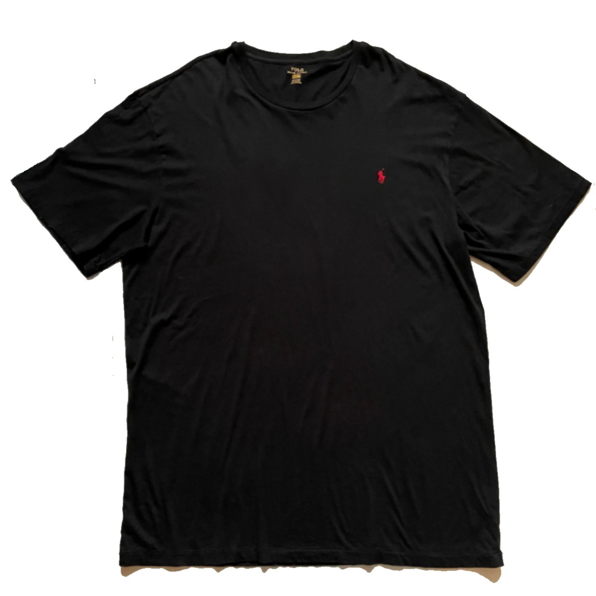 ラルフローレン RALPH LAUREN/　無地 ワンポイント/　半袖 Tシャツ/　ブラック 黒/　2XLT　大きいサイズ_画像1