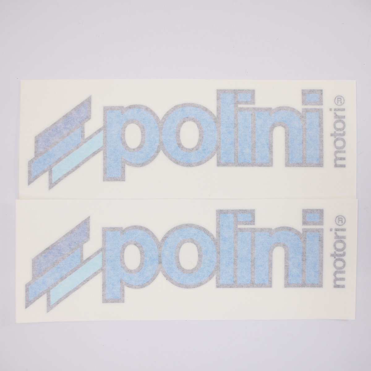 Sticker set 2x Polini 230x80mm - blue suitable for light surfaces ポリーニ ロゴ ステッカー VESPA ベスパ Lambretta ランブレッタ_画像1
