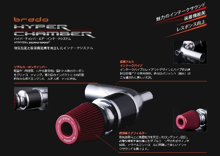 【INTECxbrado】★ハイパーチャンバーエアーインテークシステム/HC-CR-01★TOYOTA クラウン GRS184 2GR-FSE/3.5L（H17/10～H20/1）_※参考画像（製品仕様）