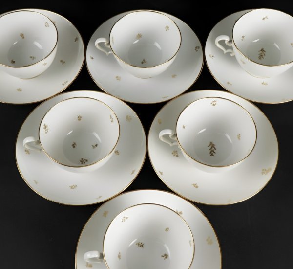 □Sevres セーブル 白磁金彩 カップ&ソーサー 6客