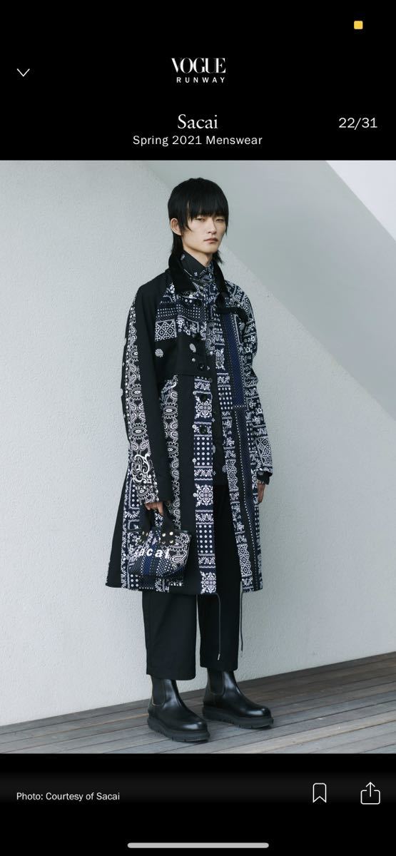 sacai 21SS Archive Print Mix Coat - institutoates.com.br