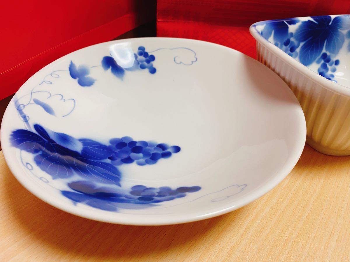 深川製磁 ブルーワイナリー　5点　大皿オーバルボール 深川製磁 ブルーワイナリー5点大皿オーバルボール