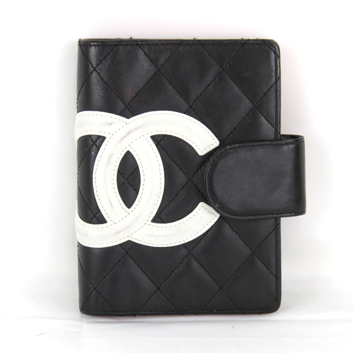 USED』 CHANEL シャネル カンボンライン アジェンダ 6穴 手帳カバー ブラック レザー