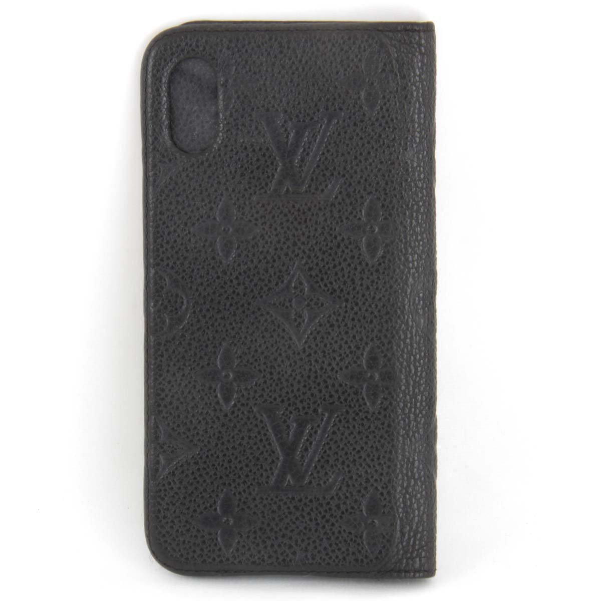 良品『USED』 LOUIS VUITTON ルイ・ヴィトン フォリオ M63586 スマホケース ブラック モノグラムアンプラント iPhone X/XS用_画像2