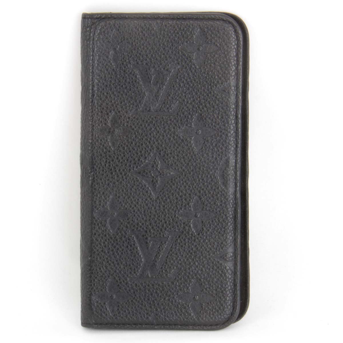 良品『USED』 LOUIS VUITTON ルイ・ヴィトン フォリオ M63586 スマホケース ブラック モノグラムアンプラント iPhone X/XS用_画像1