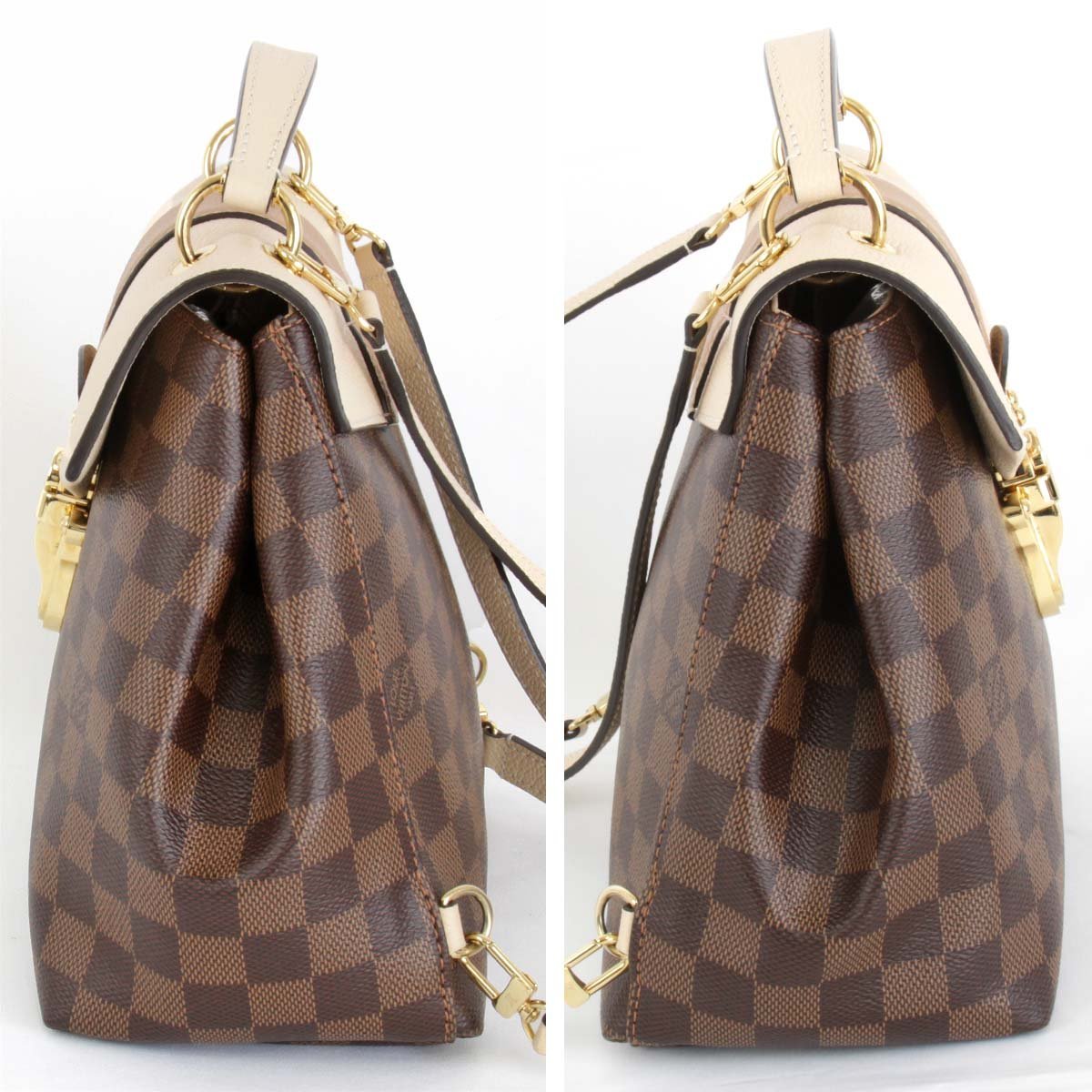 美品『ほぼ未使用』 LOUIS VUITTON ルイ・ヴィトン クラプトン N42259 リュック・デイパック ダミエ・エベヌ ダミエキャンバス_画像3