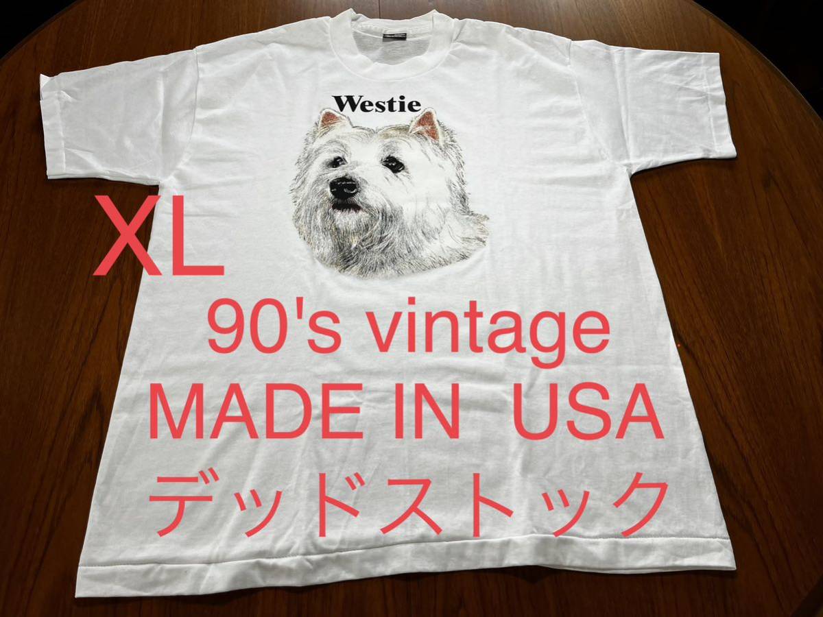 人気！犬Tシャツ　ドッグ　90年代　ヴィンテージ westie アメリカ製　シングルステッチ　古着　vintage ウエストハイランドホワイトテリア_画像1