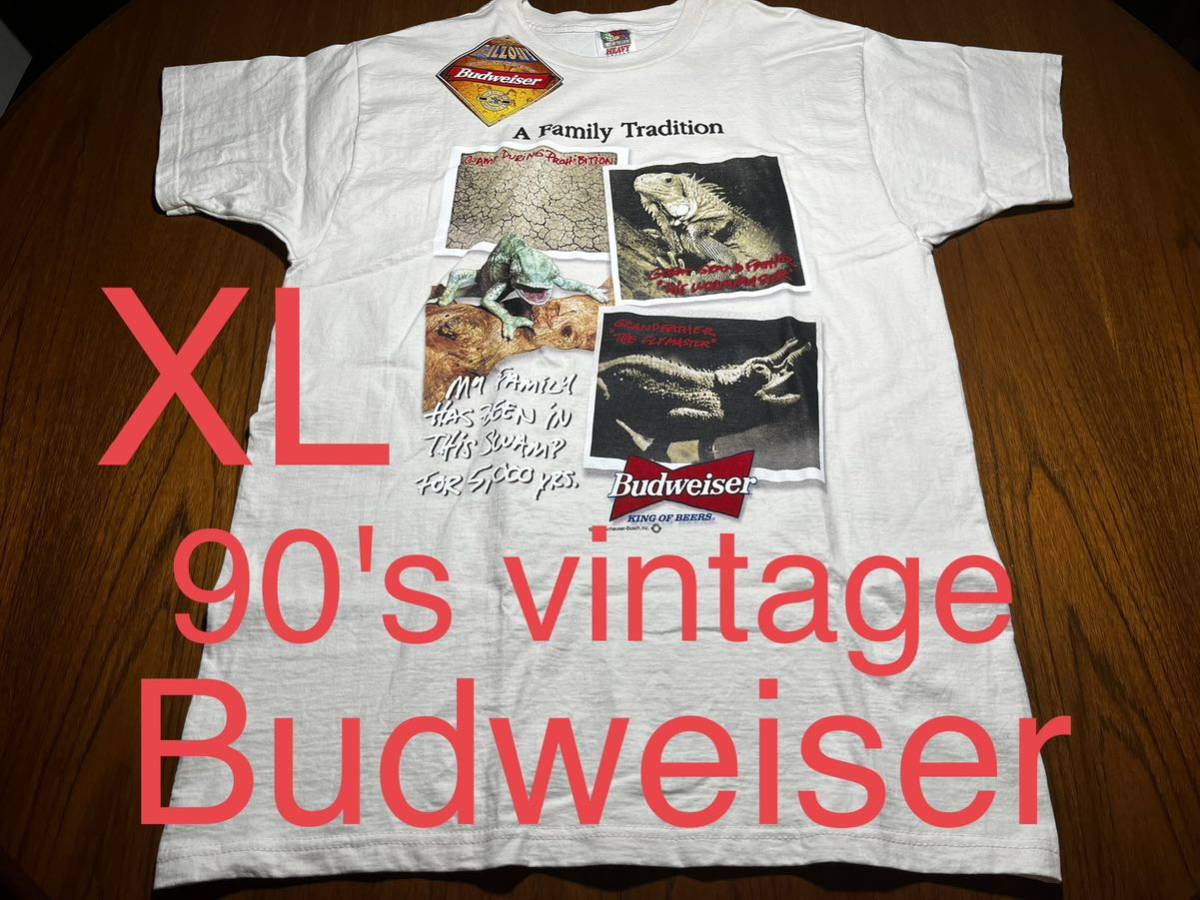 90's vintage Budweiser ヴィンテージ バドワイザー　Tシャツ 90年代　企業Tee