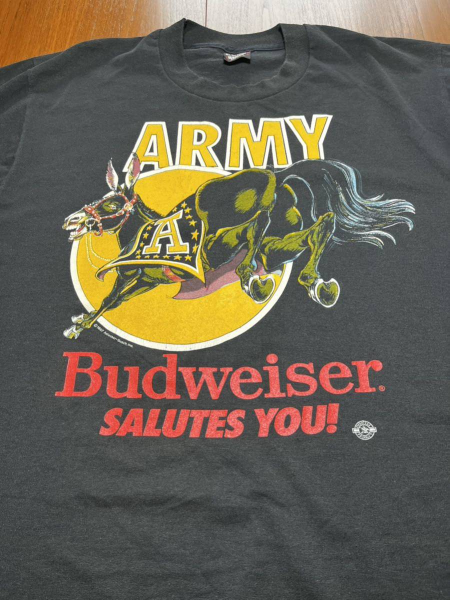 激レア!U.S.ARMY Budweiser ヴィンテージ Tシャツ バドワイザー ミリタリー 軍物 シングルステッチ 80' 90' ビンテージ vintage