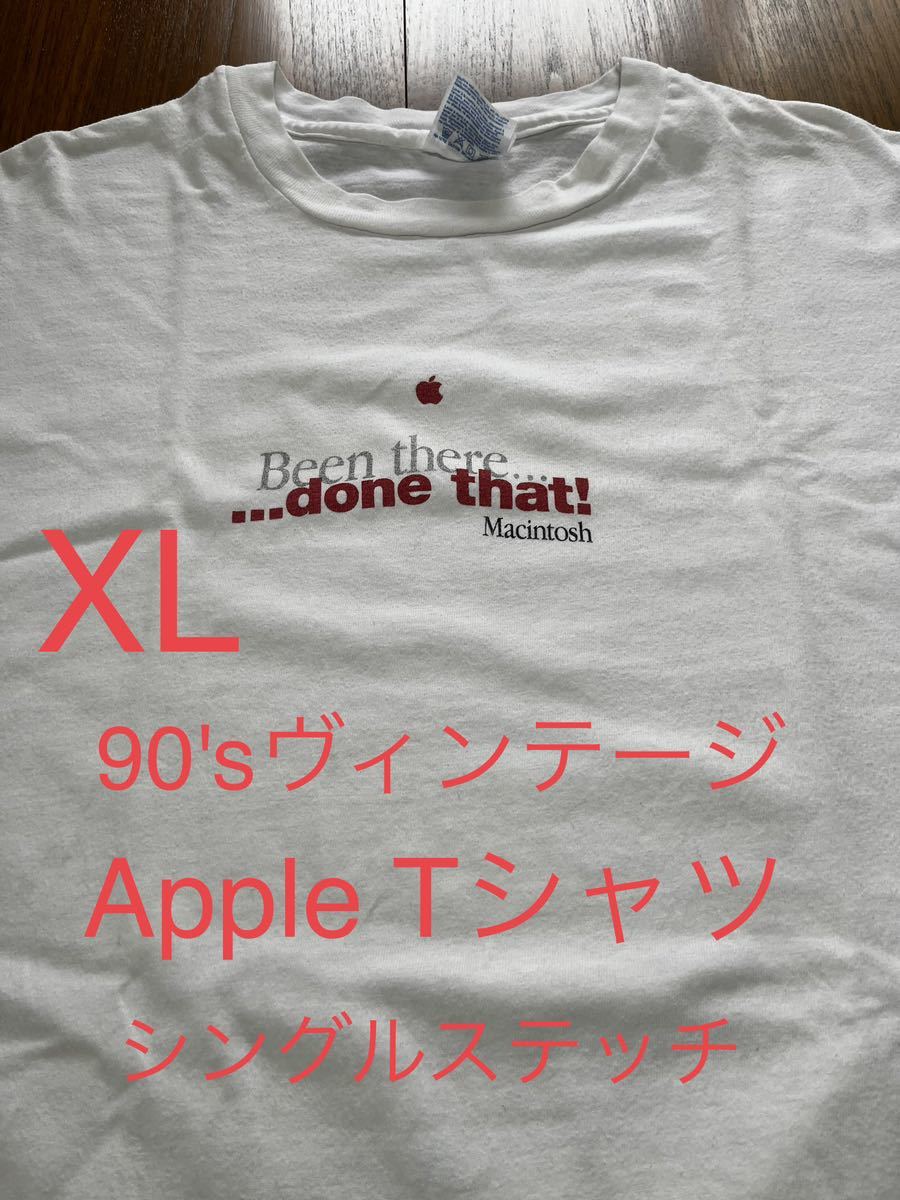 貴重！90's vintage Apple Tシャツ　Mac アップコンピュータ　90年代 ヴィンテージ テック企業　シングルステッチ