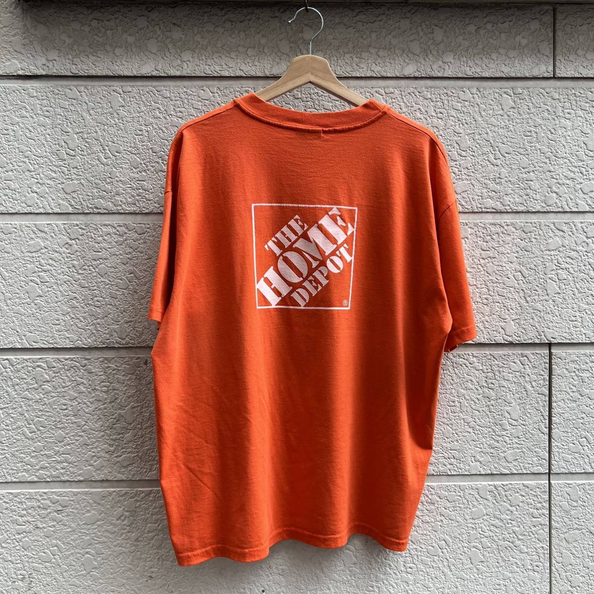 00s USA古着 オレンジ プリントTシャツ 半袖Tシャツ THE HOME DEPOT ロゴプリント Hanes ヘインズ アメリカ古着 vintage ヴィンテージ XL_画像3