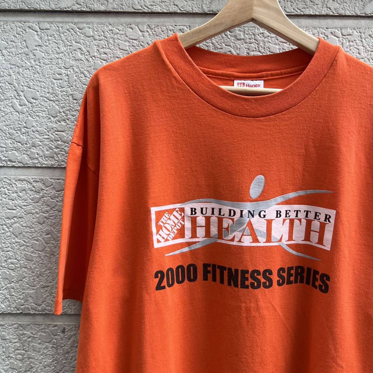 00s USA古着 オレンジ プリントTシャツ 半袖Tシャツ THE HOME DEPOT ロゴプリント Hanes ヘインズ アメリカ古着 vintage ヴィンテージ XL_画像1