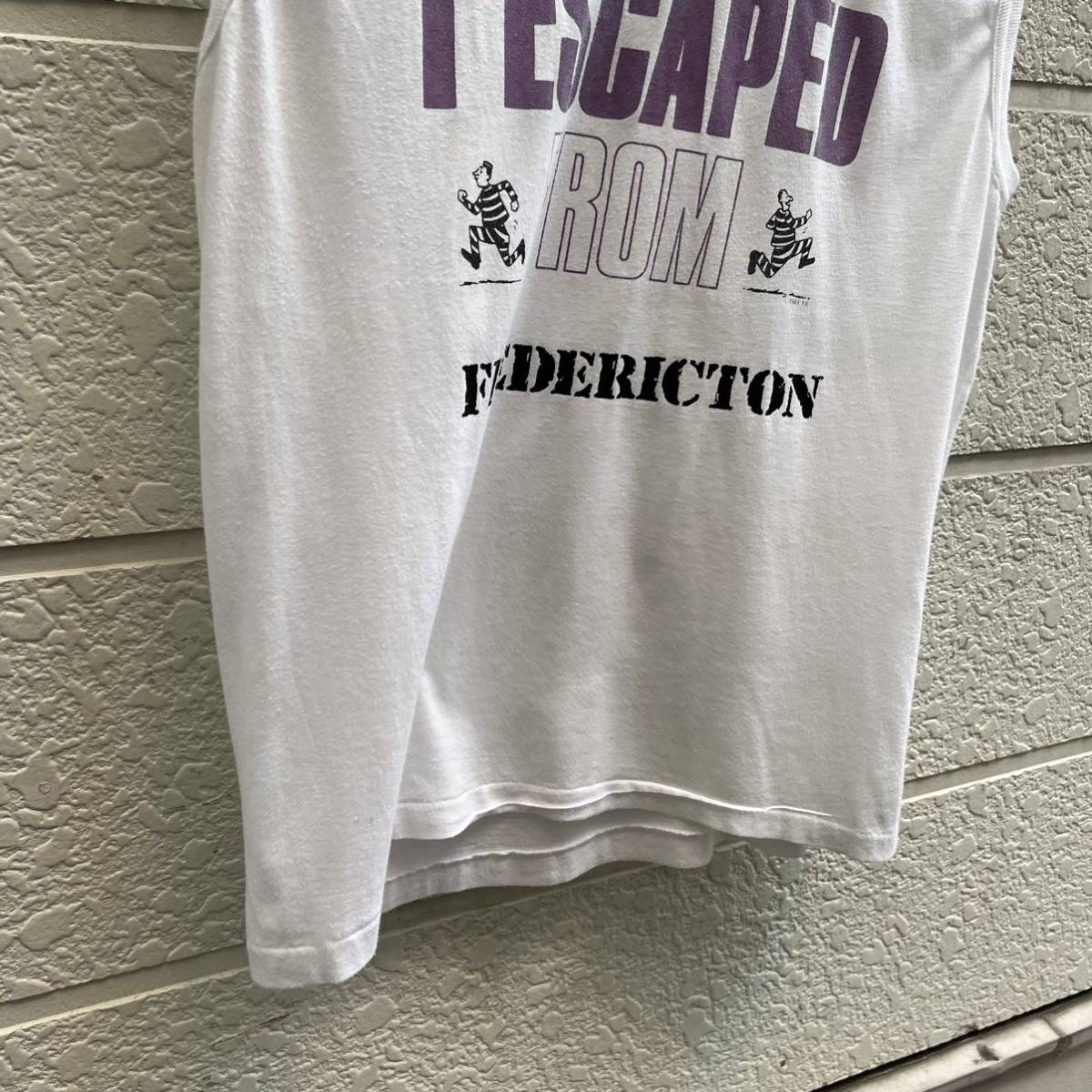 80s USA古着 カナダ製 ノースリーブTシャツ 白 ホワイト タンクトップ KEEPERWEAR フレデリクトン アメリカ古着 vintage ヴィンテージ_画像5