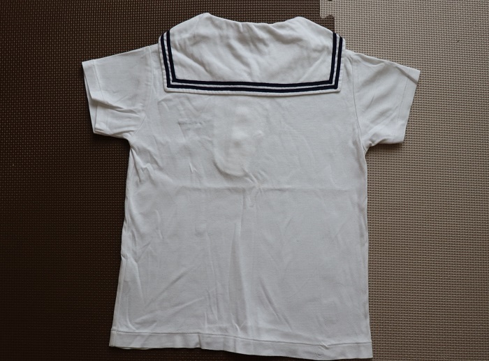  Bebe short sleeves T-shirt 110 120 white × navy blue sailor color bebe cotton 100%