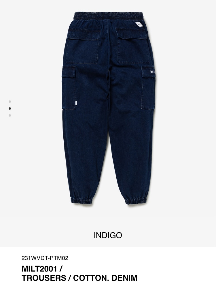 即決 INDIGO L 送料無料 国内正規品 23SS 新作 WTAPS MILT2001