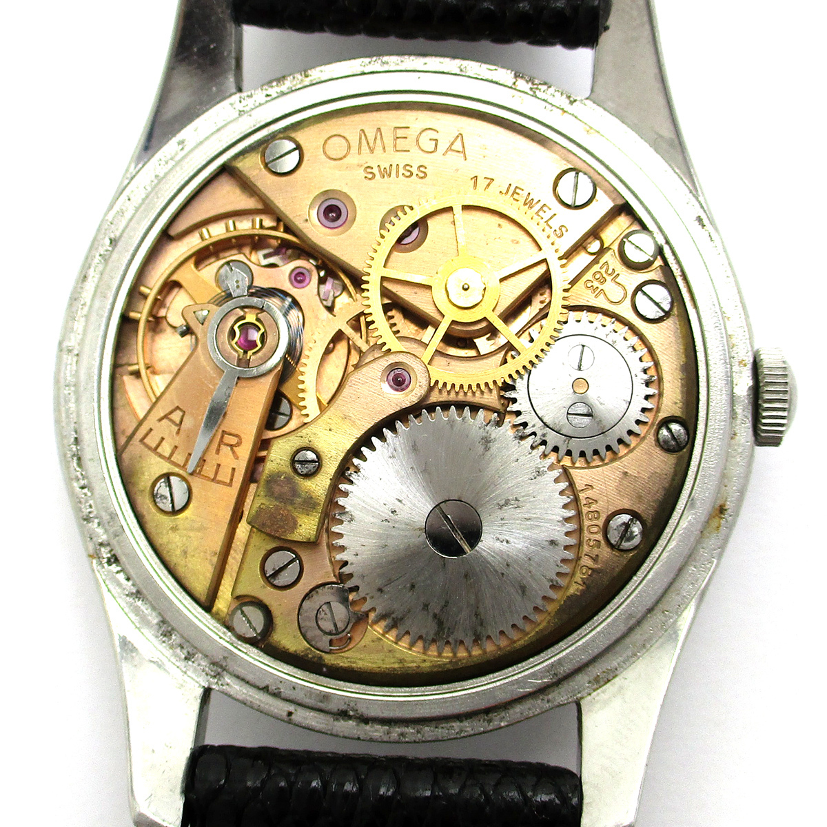 オメガ 時計 アンティーク メンズ 30mm cal.283 手巻き 30ミリ キャリバー ヴィンテージ 1950年初期 1958年甲子園出場記念刻印 OMEGA_画像2