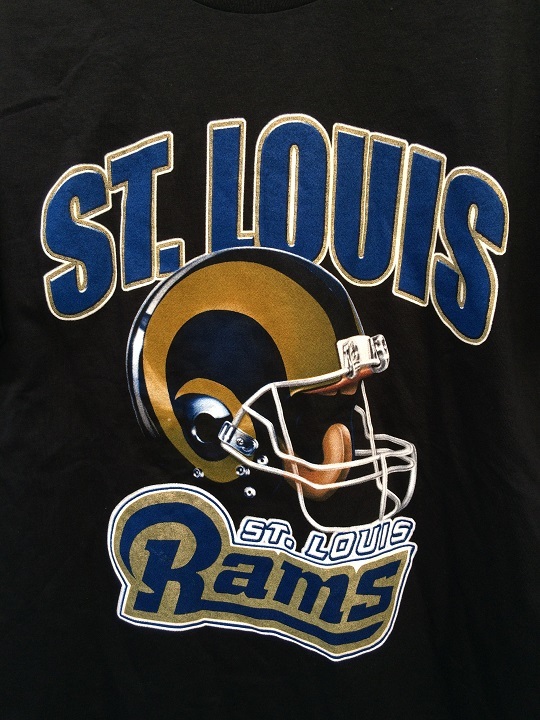 ST. LOUIS RAMS NFL セントルイス ラムズ ブラック Tシャツ TEE 半袖 半袖Tシャツ T-SHIRTS XL 996_画像2