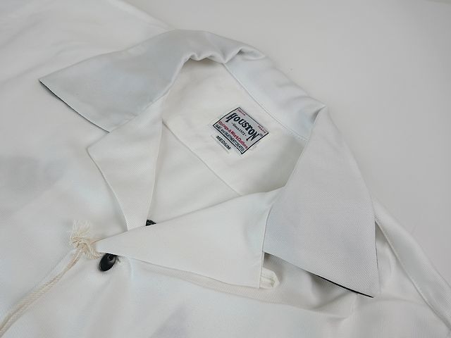 【送料無料 40%OFF】HOUSTON ヒューストン 刺繍ボウリングシャツ (ボーリングシャツ) 「ICE CREAM」柄 NO.40899 WHITE_Mサイズ