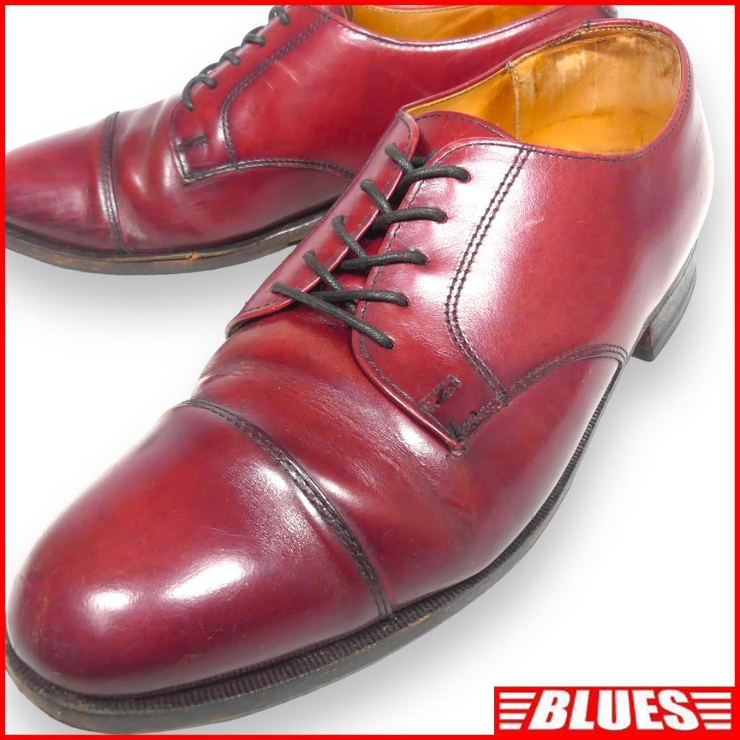 即決★アメリカ製 COLE HAAN★28cm レザーレースアップシューズ メンズ 10 赤 本革 本皮 革靴 ストレートチップ