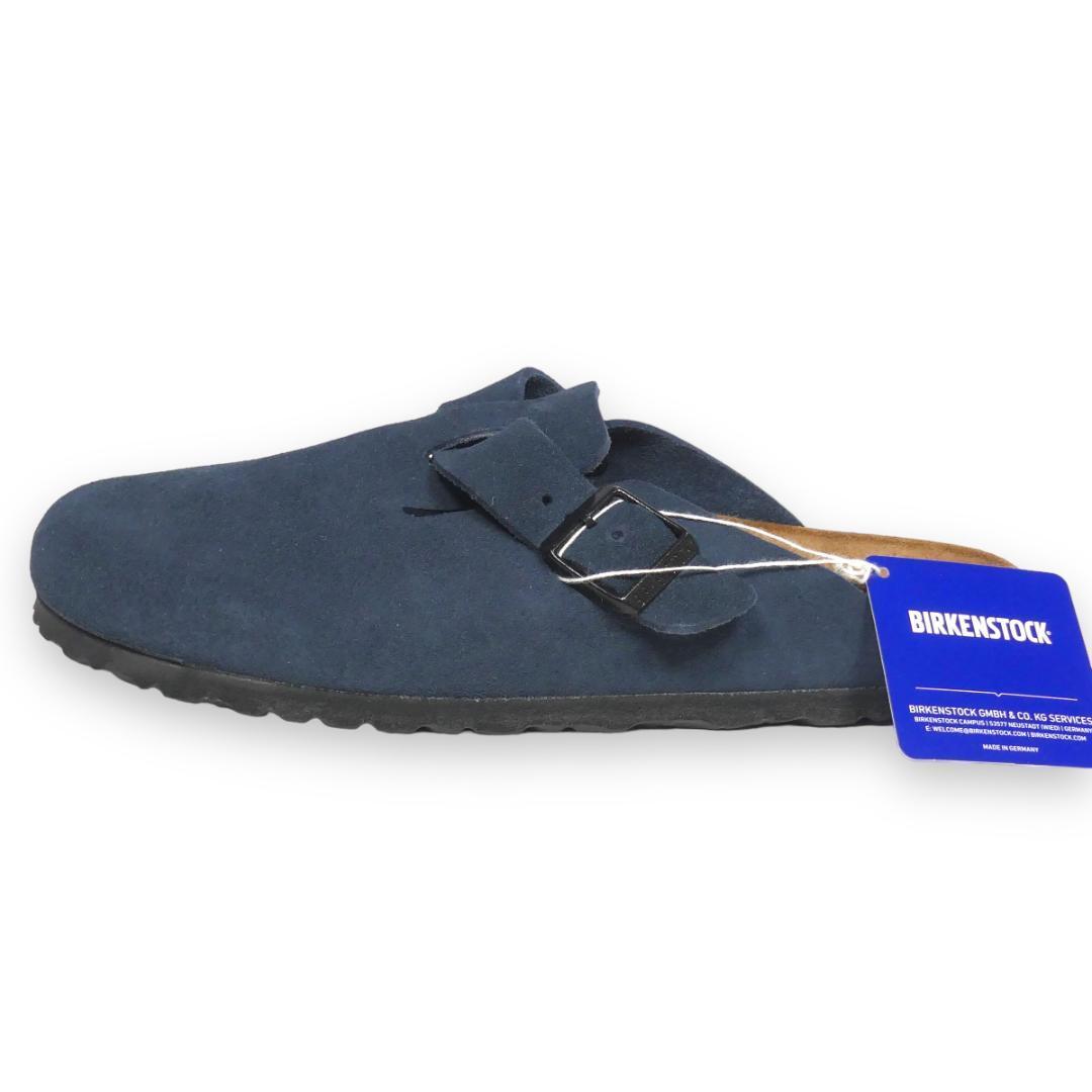 即決★ドイツ製 BIRKENSTOCK★未使用 26.5cm レザーサンダル ビルケンシュトック ボストン メンズ 41 ネイビー 本革 スリッパ 箱付きの画像3