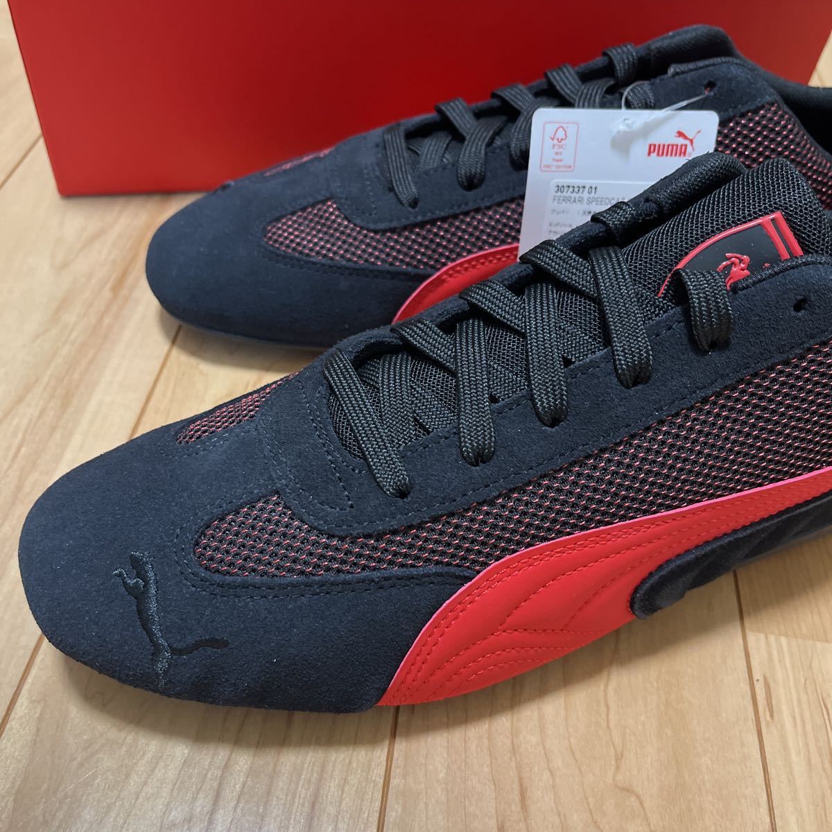 新品 PUMA プーマ メンズ フェラーリ MMS スピードキャット スニーカー ブラックレッド 黒色赤色30.0cmスウェードシューズモータースポーツ_画像2