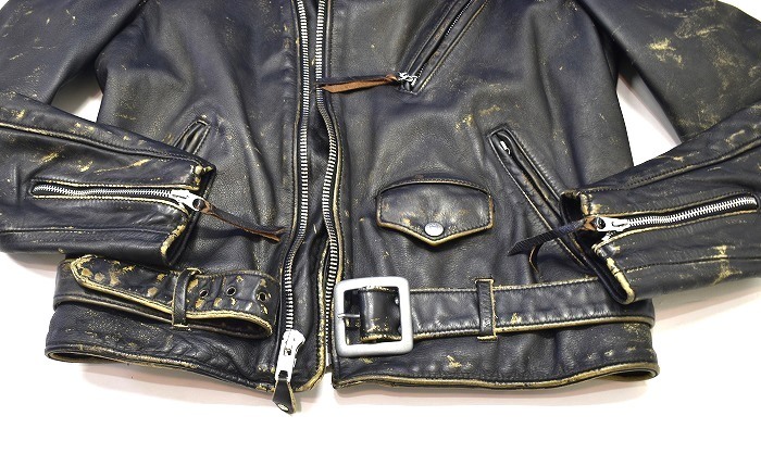 Schott（ショット）VINTAGE RIDERS LEATHER JACKET 7575 ヴィンテージライダースレザー ジャケット ブルゾン モーターサイクル バイカー S_画像9