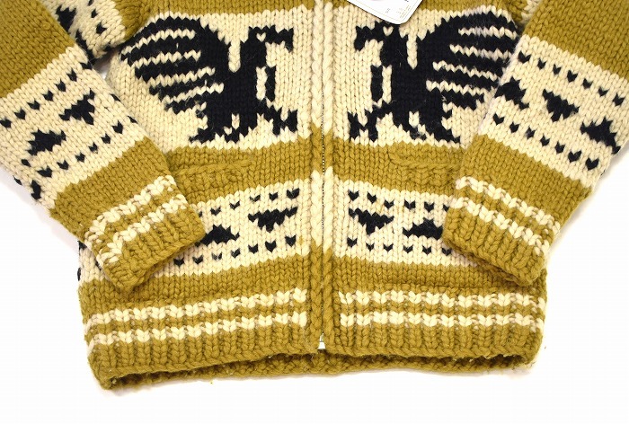 KANATA（カナタ）COWICHAN KNIT CARDIGAN カウチン ニットカーディガン ジップ ジャケット ブルゾンNativeセーター CANADA WOOL Vintage_画像6