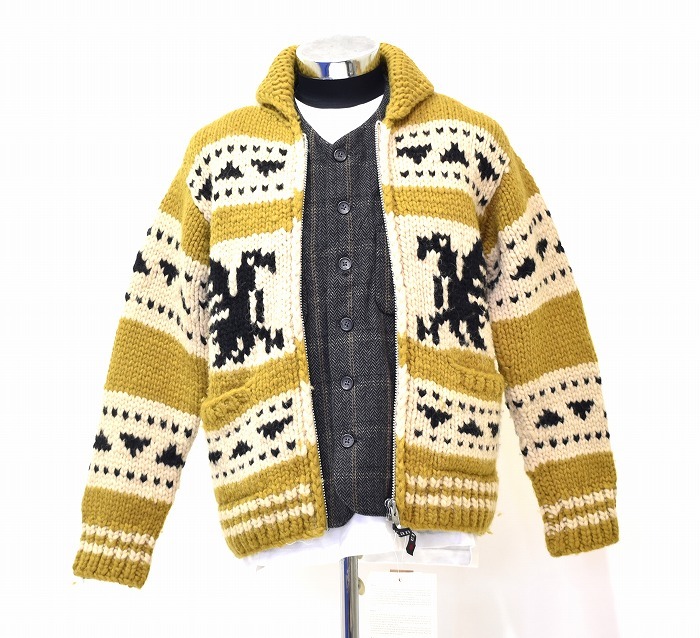 KANATA（カナタ）COWICHAN KNIT CARDIGAN カウチン ニットカーディガン ジップ ジャケット ブルゾンNativeセーター CANADA WOOL Vintage_画像1