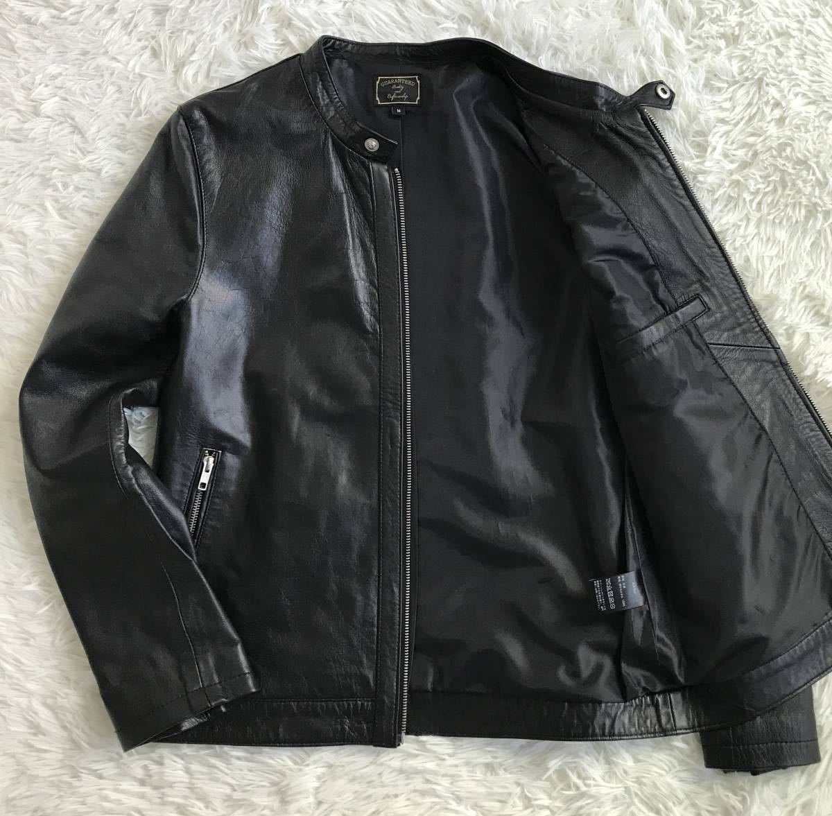 GUARANTEED シングル レザー ライダースジャケット 羊革 黒 L Yahoo!オークション - GUARANTEED シングルライダースジャケット