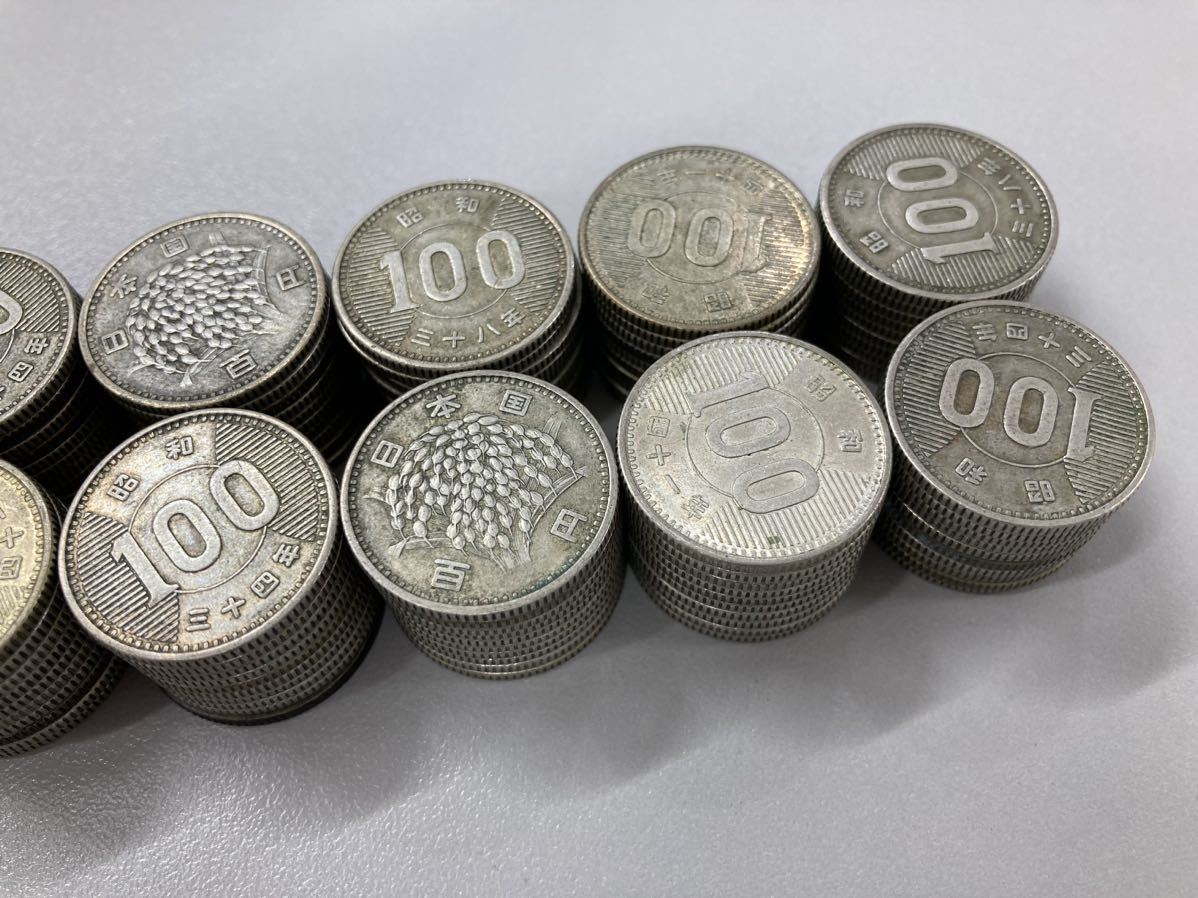 旧100円銀貨 100円 合計約219枚 稲穂 昭和